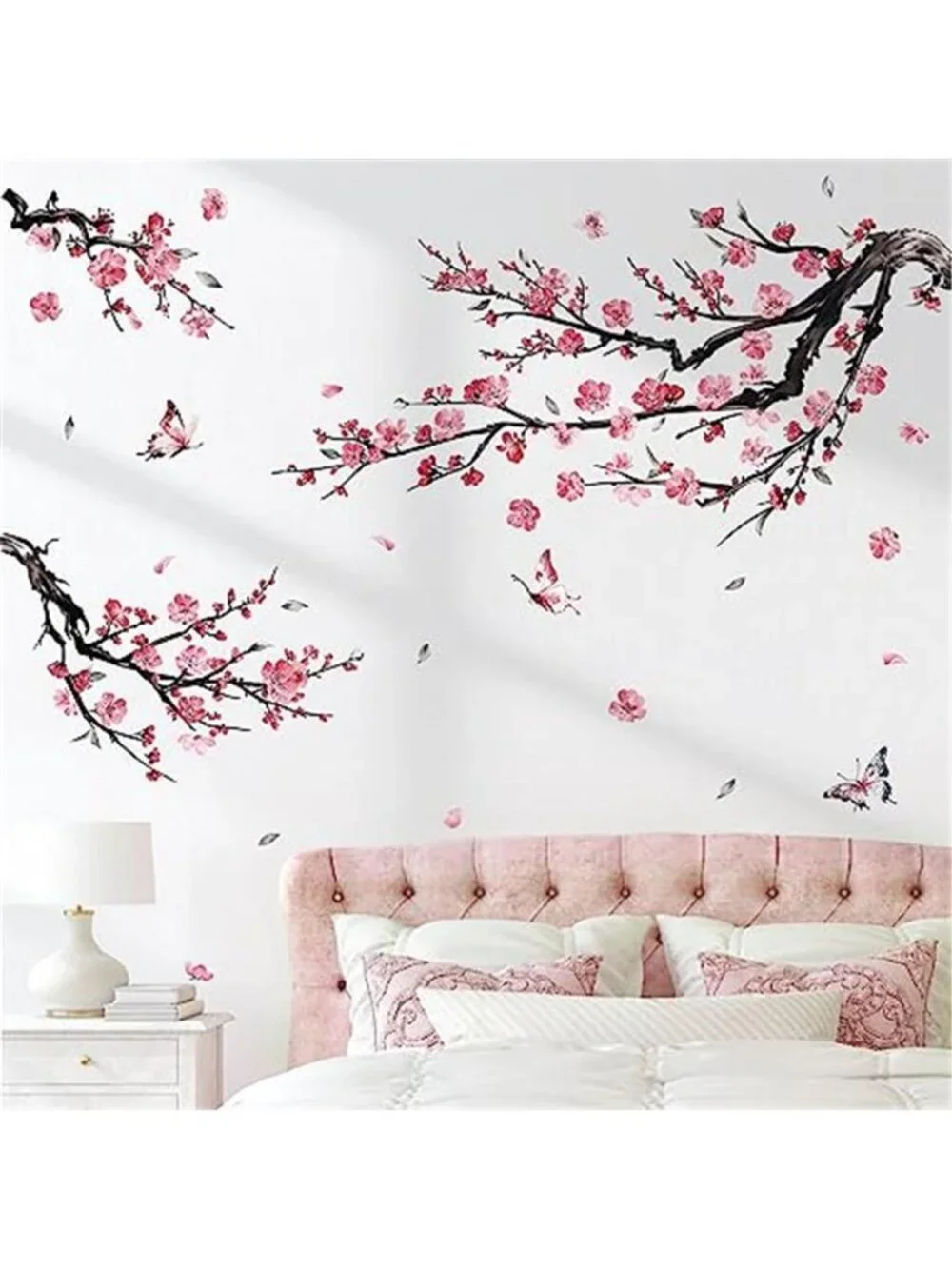 Flower Butterfly Wall Decals Peel Stick Waterproof Wall Stickers Kids Room